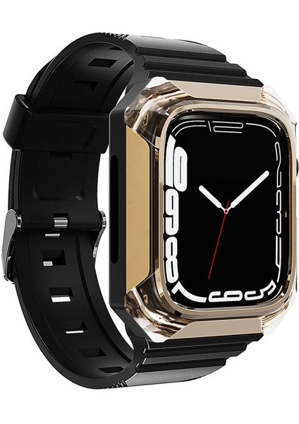 Apple Watch 38MM Sert Kasa Koruyuculu Şık Silikon Kordon KRD88