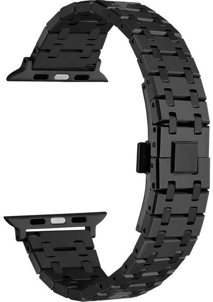 Apple Watch 38MM Kordon Şerit Tasarımlı Klipsli Metal KRD83