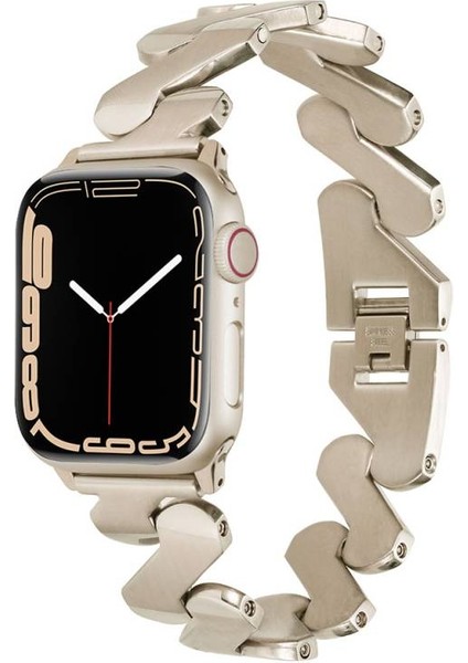 ​​​apple Watch 44MM Kordon Aç Kapak Klipsli Şık Metal KRD80