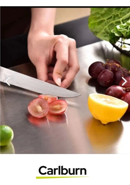 Yüksek Kaliteli Estetik Tasarımlı Dayanıklı Kaymaz Yüzey Paslanmaz Çelik Sebze Meyve Et Kesim Panosu fırsatları