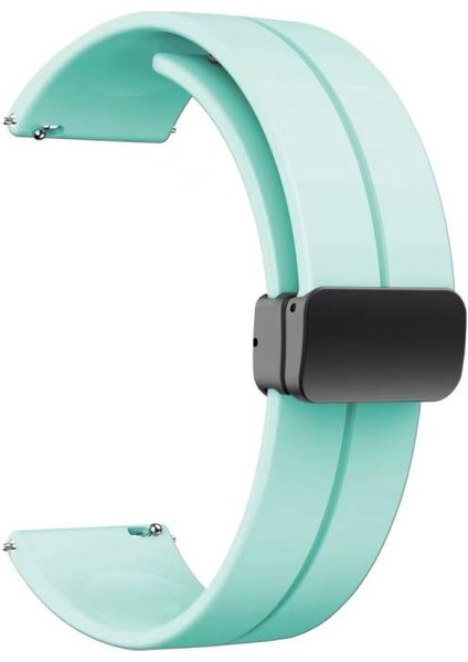 Gear S3 Kordon 22MM Kordon Metal Tokalı Esnek Silikon KRD84