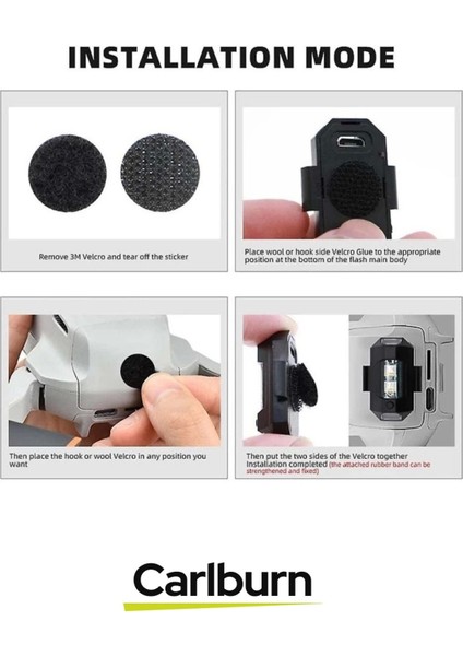 Uzun Süre Dayanıklı Minyatür USB Şarjlı Bisiklet Motorsiklet Drone Flaşör LED Ikaz Lambası 7 Renkli