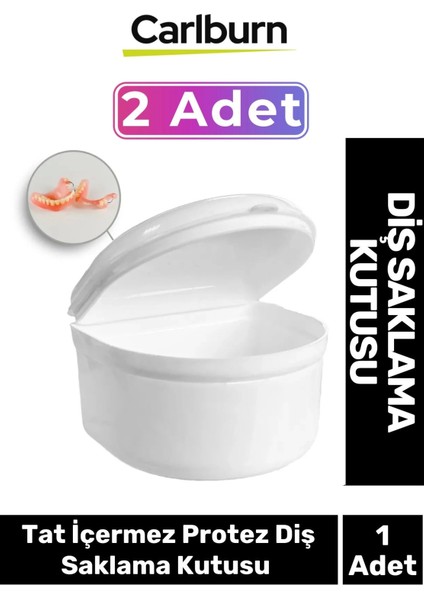 Premium Dayanıklı Plastik Hijyenik Gece Plak Tat Içermez Protez Diş Saklama Kutusu Büyük Boy 2 Adet
