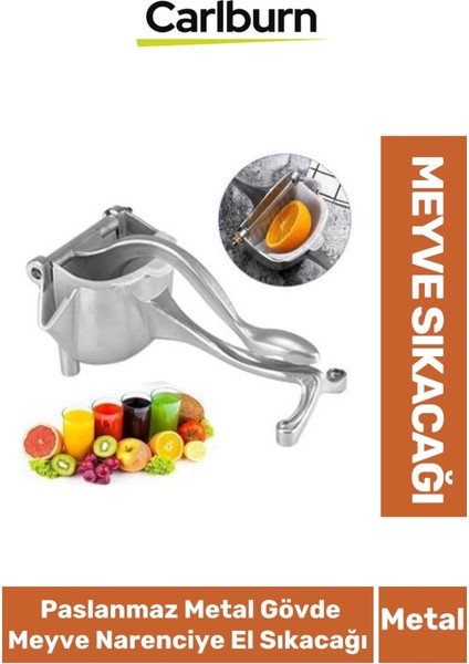 Özel Üretim Dayanıklı Paslanmaz Sağlam Metal Gövde Meyve Narenciye El Sıkacağı