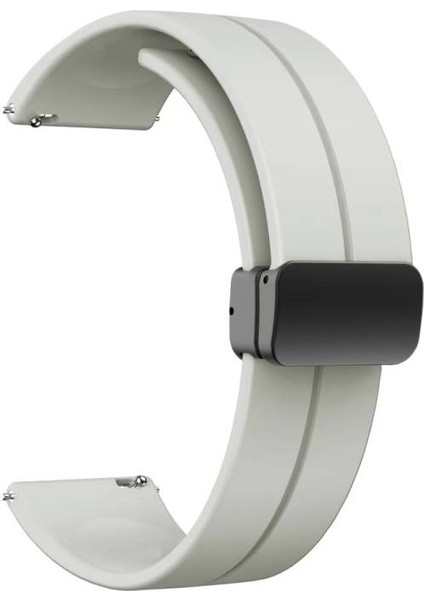 Gear S3 Kordon 22MM Kordon Metal Tokalı Esnek Silikon KRD84