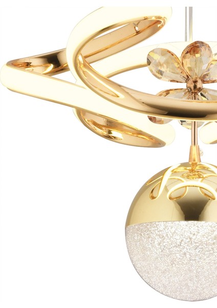 Dreon Gold 3 Renk LED Kristal Taşlı Lüx Ledli Avize