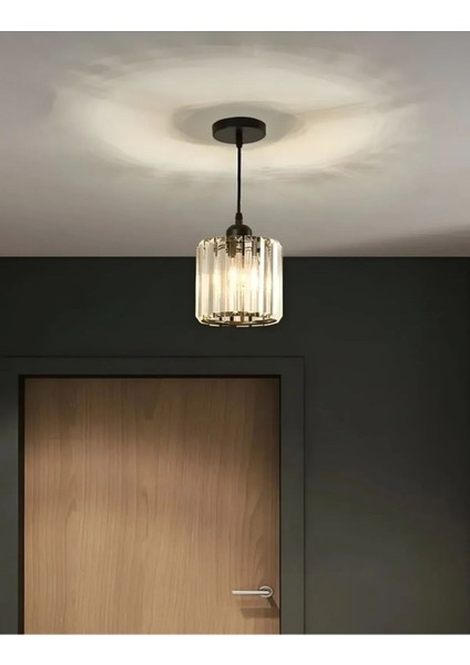 Şık Siyah Kristal Sarkıt Avize, Modern ve Elegant Dekorasyon Parçası