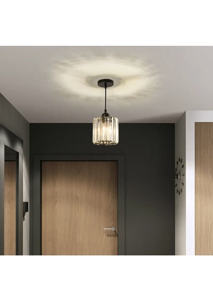Şık Siyah Kristal Sarkıt Avize, Modern ve Elegant Dekorasyon Parçası