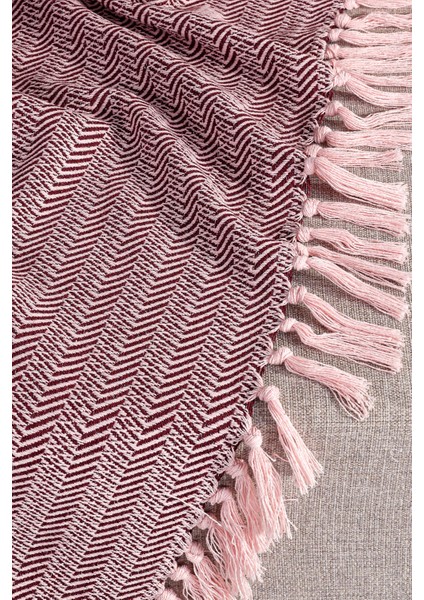 Pamuklu Alder Renkli Bordo Koltuk Şalı - 130X170 cm fırsatları