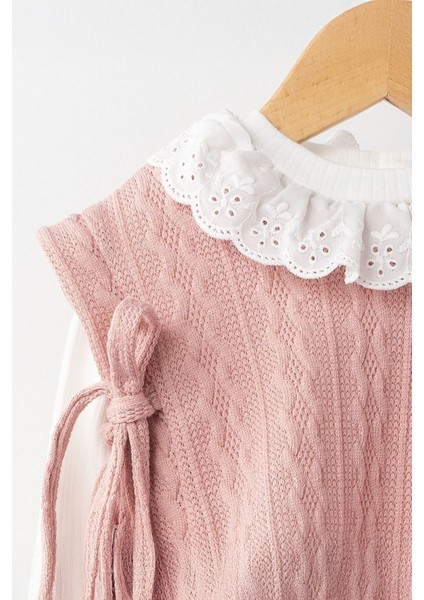 Triko Cepkenli Kız Çocuk 3 lü takım - Pembe fiyatları