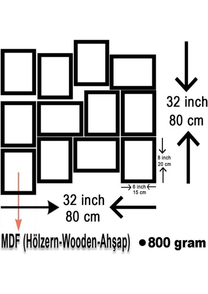 Modern Mustafa Kemal Atatürk 12 Parça Ahşap Mdf Tablo Çerçevesiz Çok Renkli Mdf 11-20