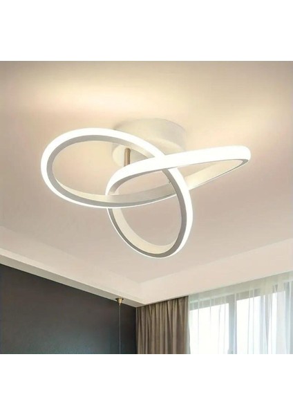Elagans Beyaz Modern Ultra Power Beyaz Ledli Plafonyer Tekli Ledli Avize