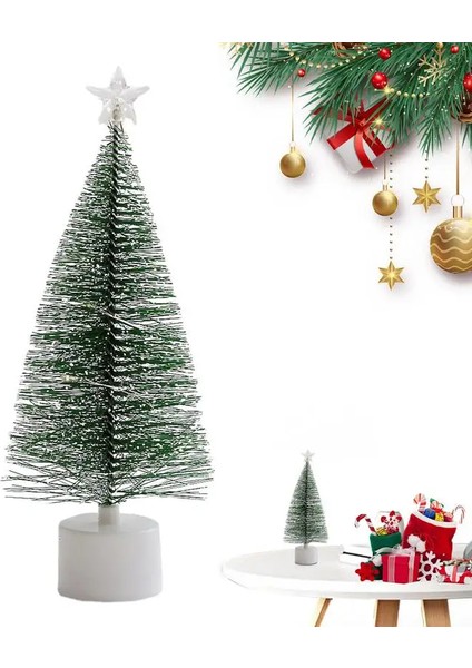 1 Adet Işıklı Mini Yılbaşı Ağacı Masaüstü Aydınlatma Dekoratif Hediyelik Noel Pilli Çam Ağaç Süsü 17 cm fiyatları