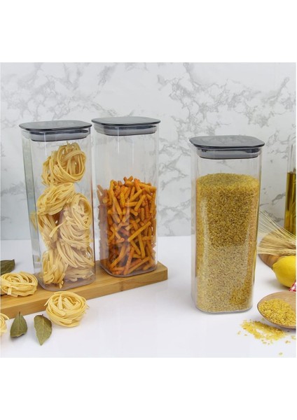 3’lü Kare Erzak Saklama Kabı Seti 1.7 Lt. Vakumlu