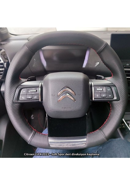 Citroen C4 x 2023 Araca Özel Direksiyon Kılıfı (Soft Nokta Napa)