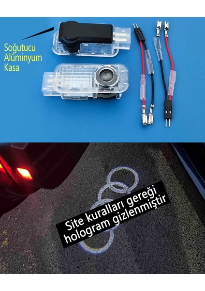 Audi Logolu Karşılama Işığı - Audi Lazer Logo Kapı Işığı