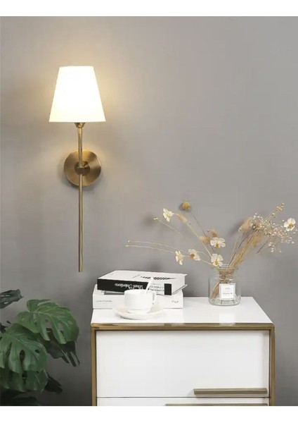 Modern 2'li duvar aplik seti, krem ve gold tonlarında, metal, elektrikli ve kablolu kullanım