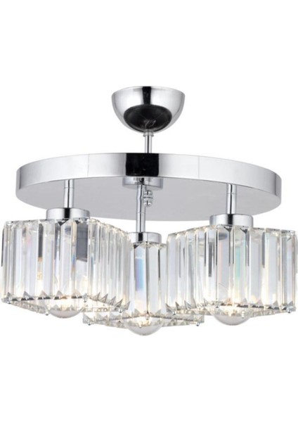 3'lü Krom Avize, Şık ve Parlak Aydınlatma, Modern Tasarım, Metal Materyal, 30x60 Boyut fiyatları