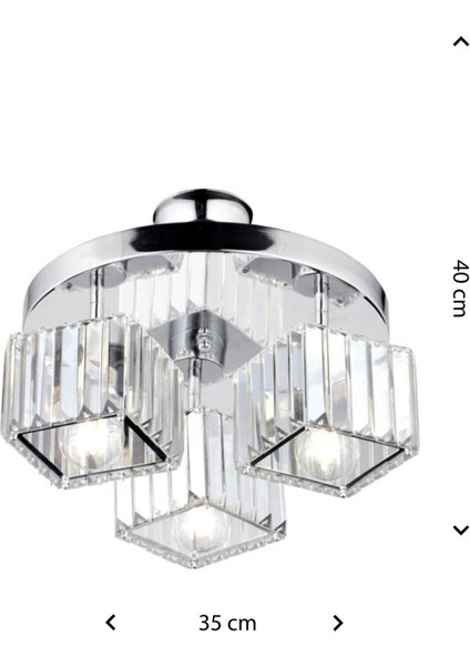 3'lü Krom Avize, Şık ve Parlak Aydınlatma, Modern Tasarım, Metal Materyal, 30x60 Boyut fırsatları