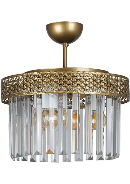 Sitrus 3.lü Eskitme Lux Kristal Taşlı Avize