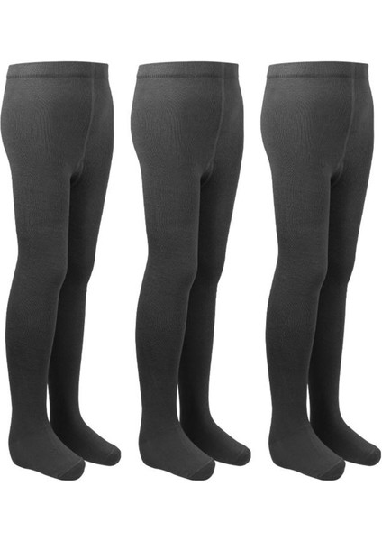 Çocuk 3lü Pamuklu Külotlu Çorap Gri ONL-02623