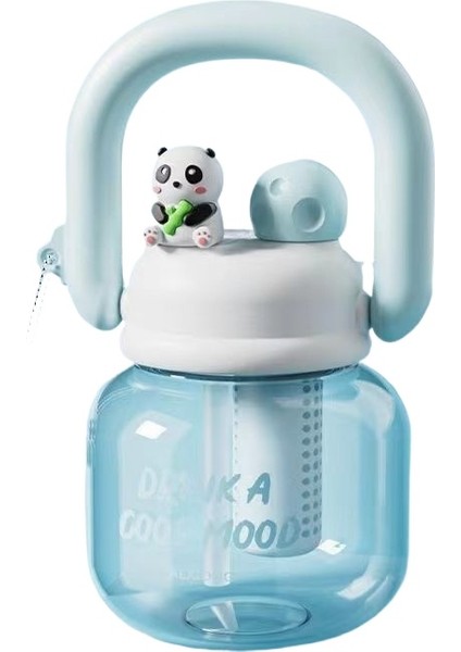 800ML Panda Samanlı Su Bardağı, Sevimli Plastik Bardak (Yurt Dışından)