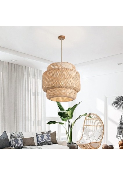 Gui Xulian Kolye Işık Tavan Retro Asılı Cafe Işıkları Loft Japon Tarzı El Dokuma Bambu Dokuma Abajur Çayevi B Için (Yurt Dışından) modelleri