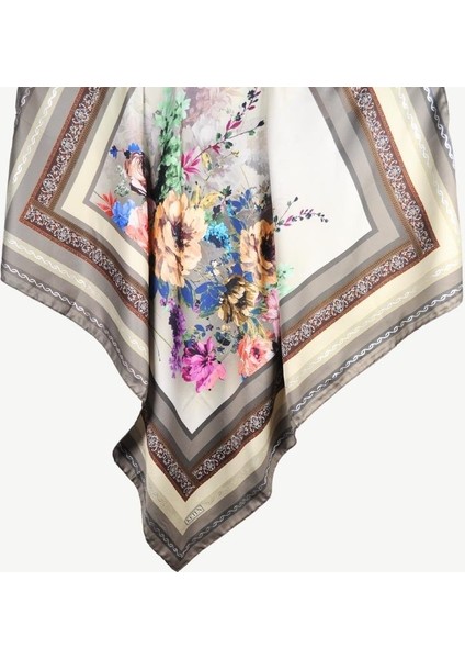 Keten Twill Desenli Eşarp Renkli