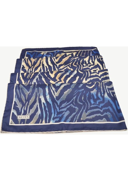 Keten Twill Desenli Eşarp Renkli