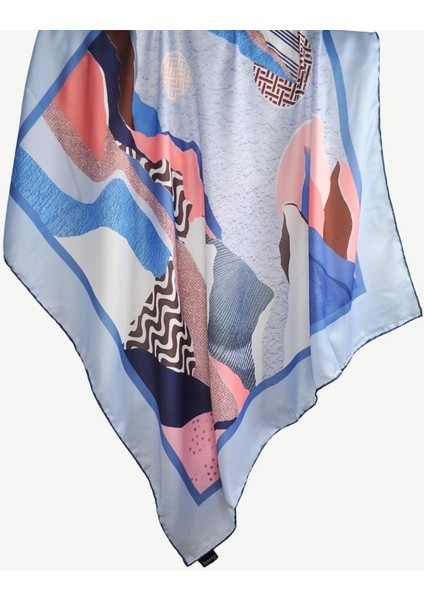 Keten Twill Desenli Eşarp Renkli
