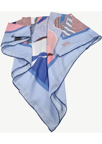 Keten Twill Desenli Eşarp Renkli