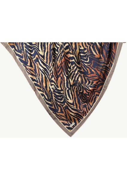 Keten Twill Desenli Eşarp Renkli