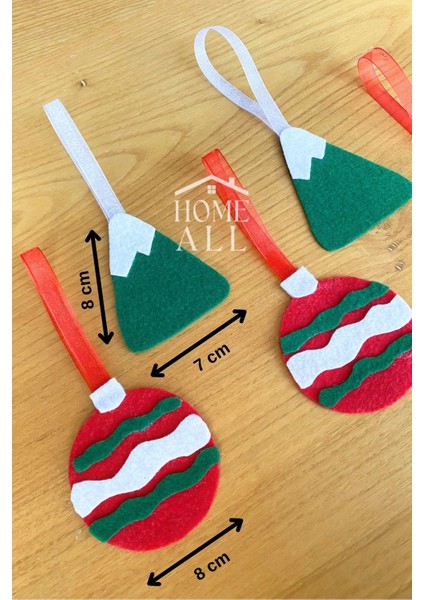 Keçe 5 Adet Yılbaşı Çam Ağacı Süsü, Yeni Yıl Dekor Keçe Süs fiyatları