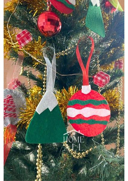 Keçe 5 Adet Yılbaşı Çam Ağacı Süsü, Yeni Yıl Dekor Keçe Süs fırsatları