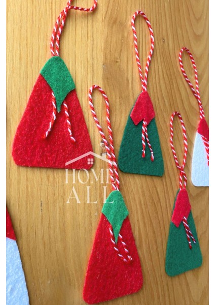 Keçe Yılbaşı Çam Ağacı Süsü, Yeni Yıl Dekor Keçe Süs, 6 Adet fiyatları