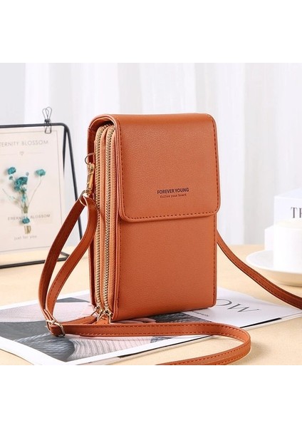 6.5 Inç Pu Deri Telefon Crossbody Çanta Kadınlar Için Dokunmatik Ekran Çantaları-Gri (Yurt Dışından)