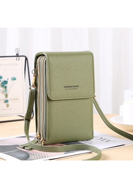 6.5 Inç Pu Deri Telefon Crossbody Çanta Kadınlar Için Dokunmatik Ekran Çantaları-Gri (Yurt Dışından)