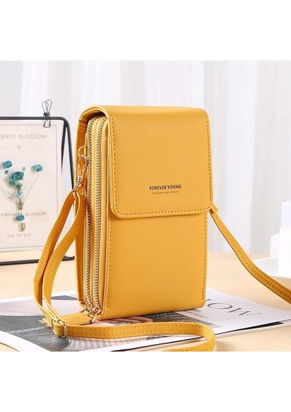 6.5 Inç Pu Deri Telefon Crossbody Çanta Kadınlar Için Dokunmatik Ekran Çantaları-Gri (Yurt Dışından)