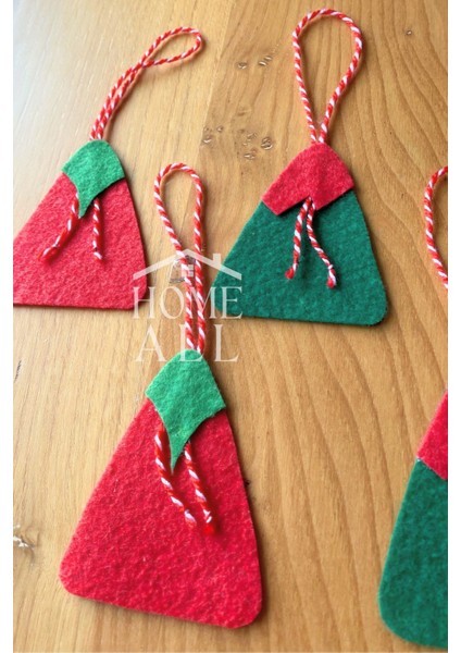 Keçe Yılbaşı Çam Ağacı Süsü, Yeni Yıl Dekor Keçe Süs, 6 Adet fırsatları