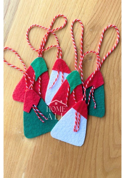 Keçe Yılbaşı Çam Ağacı Süsü, Yeni Yıl Dekor Keçe Süs, 6 Adet indirimleri