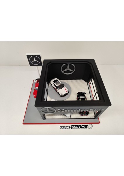 Mercedes Diecast Showroom Garaj Diorama 1:64 Ölçek