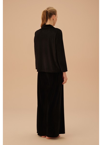 Line Velvet Maskülen Pijama Takımı