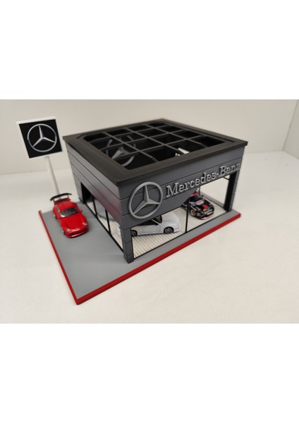 Mercedes Diecast Showroom Garaj Diorama 1:64 Ölçek