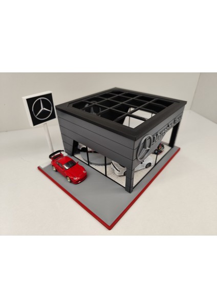 Mercedes Diecast Showroom Garaj Diorama 1:64 Ölçek indirimleri