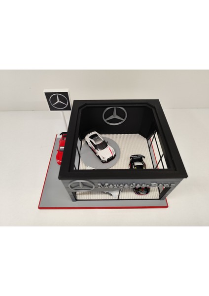 Mercedes Diecast Showroom Garaj Diorama 1:64 Ölçek