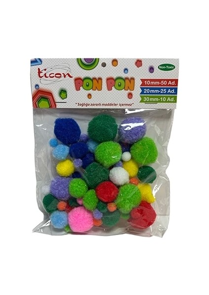 362112 Ponpon 85'li Paket 10-20-30MM.KARIŞIK