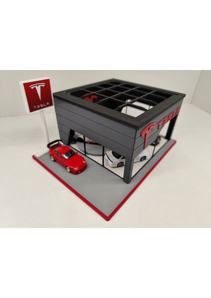 Tesla Diecast Showroom Garaj Diorama 1:64 Ölçek fırsatları