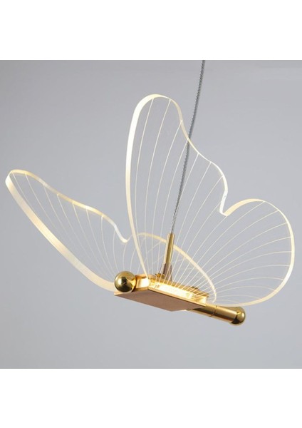 Modern Sarkıt Tekli LED Avize Kelebek Avize Butterfly Gold Sarı