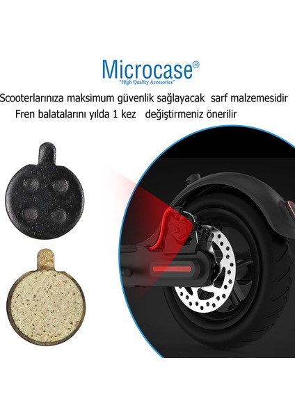Xiaomi M365 Pro Için Yüksek Kaliteli Yuvarlak Diskli Fren Balatası SETI-AL4790 2 Adet
