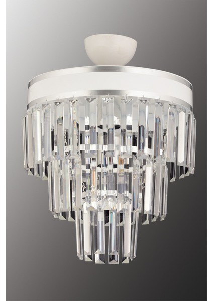 Şık 3'lü Beyaz Krom Yaldızlı Modern Avize, 30 Lümen, Zarif Aydınlatma Parçası indirimleri